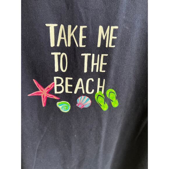 Crown & Ivy Take Me To The Beach Blue scoop neck oversized Beachy Boho plus XL - Picture 3 of 5